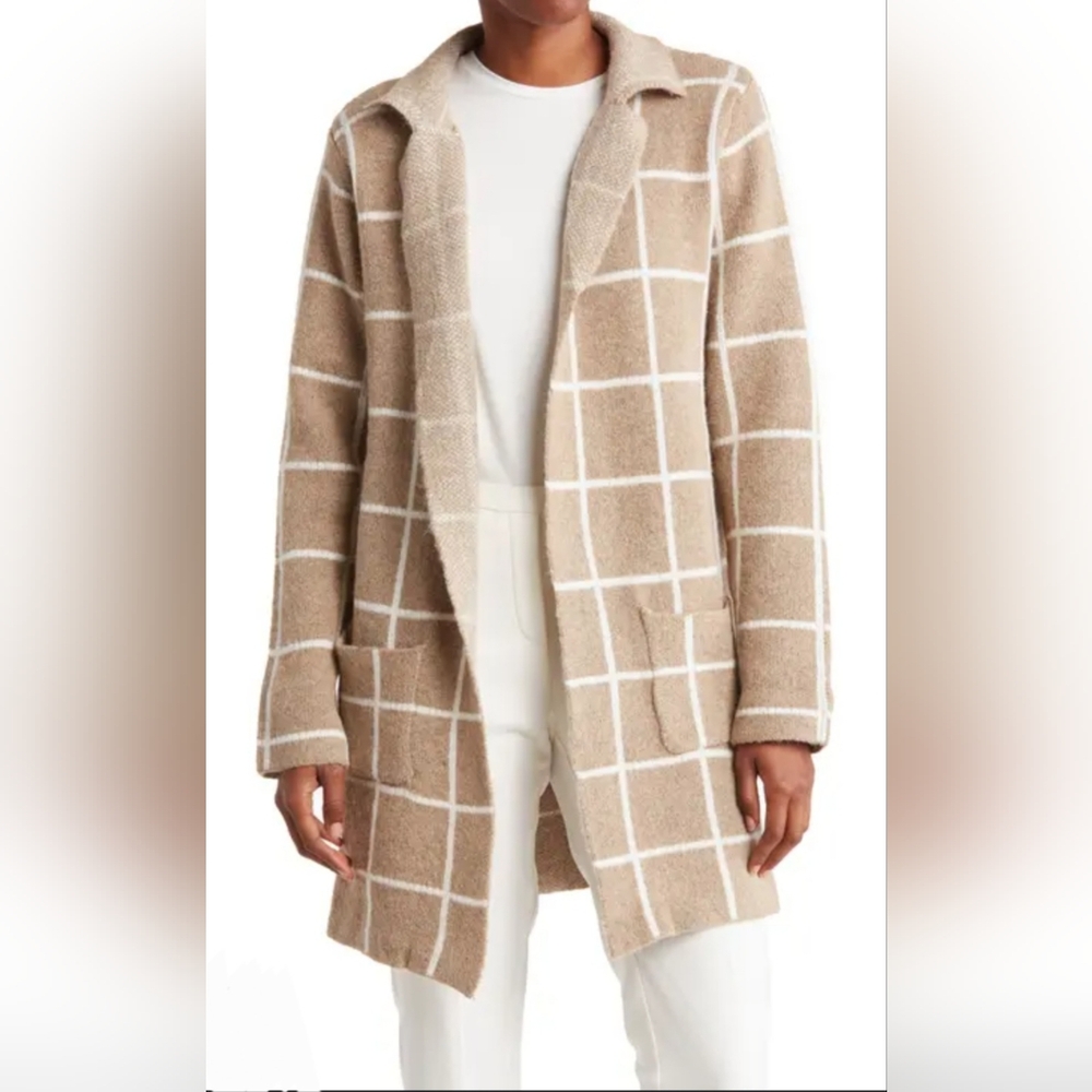 Joseph A. | Windowpane Notch Collar Cardigan | Hollywood Plaid | Medium